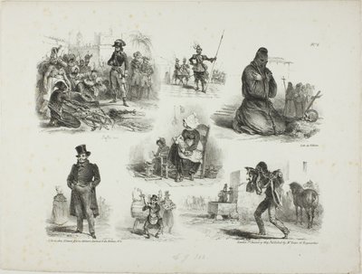 Schetsblad door Denis Auguste Marie Raffet