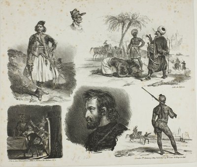 Schetsblad door Denis Auguste Marie Raffet