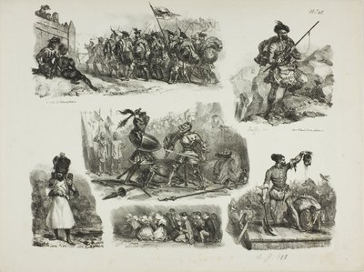 Schetsblad door Denis Auguste Marie Raffet