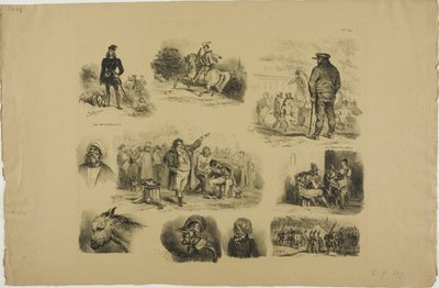 Schetsblad door Denis Auguste Marie Raffet
