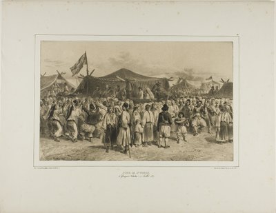 St. Pierre kermis, Giourjevo, Walachije, 11 juli 1837 door Denis Auguste Marie Raffet