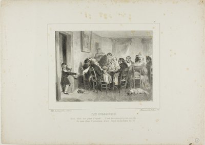 Het toetje: Mijn oudste is vol van geest!...hij is erg gevorderd voor zijn leeftijd...ik ben van plan om een advocaat van hem te maken. door Denis Auguste Marie Raffet