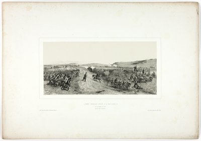 Het Franse leger arriveert in Maglianella, uit Souvenirs d’Italie: Expeditie naar Rome door Denis Auguste Marie Raffet