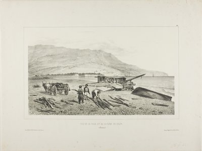 Gezicht op het dorp en de baai van Jalta, de Krim, 15 augustus 1837 door Denis Auguste Marie Raffet