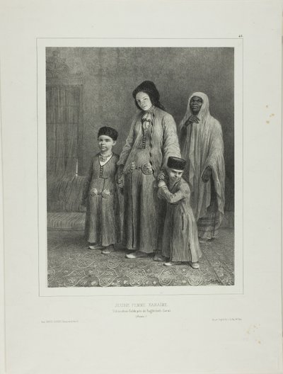 Jonge Karaïme vrouw, Tchioufout-Galech bij Baghtcheh-Saraï, Krim door Denis Auguste Marie Raffet