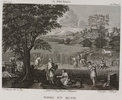 Denis-Sébastien Leroy, Antoine-Claude-François Villerey en Chataigner - Booz en Ruth, naar Nicolas Poussin - 1802-1815 door Denis Sebastien Leroy