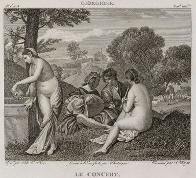 Denis-Sébastien Leroy, Antoine-Claude-François Villerey en Chataigner - Het concert, naar Giorgione - 1802-1815 door Denis Sebastien Leroy