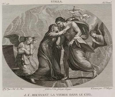 Denis-Sébastien Leroy, Antoine-Claude-François Villerey et Lerouge - Jezus Christus ontvangt de Maagd in de hemel, naar Jacques Stella - 1802-1815 door Denis Sebastien Leroy
