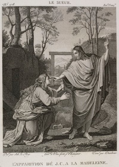 Denis-Sébastien Leroy, Chataigner en Dambrun - De verschijning van Jezus Christus aan de Madeleine, naar Eustache Le Sueur - 1802-1815 door Denis Sebastien Leroy