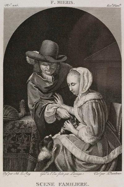 Denis-Sébastien Leroy, Lerouge en Dambrun - Vertrouwd tafereel, naar Frans van Mieris de Oude - 1802-1815 door Denis Sebastien Leroy