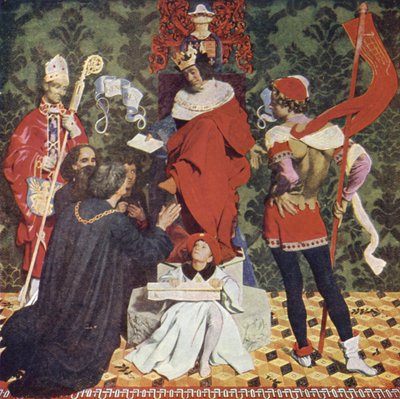 John Cabot en zijn zonen ontvangen het Handvest van Koning Hendrik VII om op zoek te gaan naar Nieuwe Landen door Denis William Eden