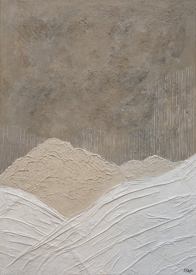 Berglandschap met reliëf door Denise Quah