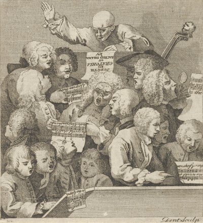 Een koor van zangers, ca. 1800 door Dent