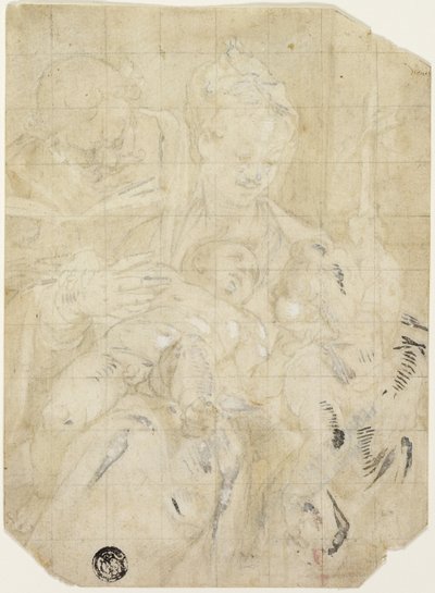 Heilige Familie met de jonge Sint Johannes de Doper door Denys Calvaert