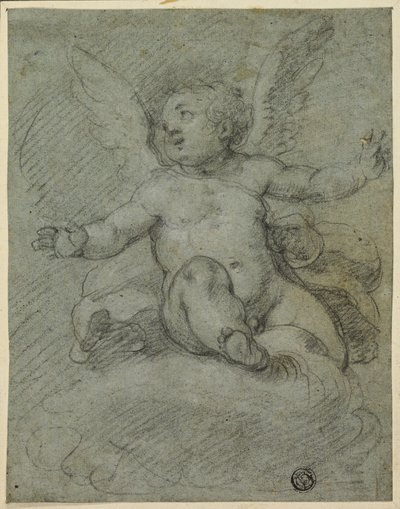 Putto Zittend op Wolken door Denys Calvaert