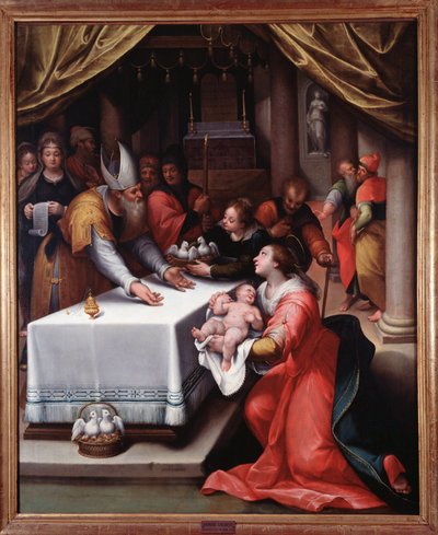 Presentatie van Jezus in de tempel door Denys Calvaert or Calvart