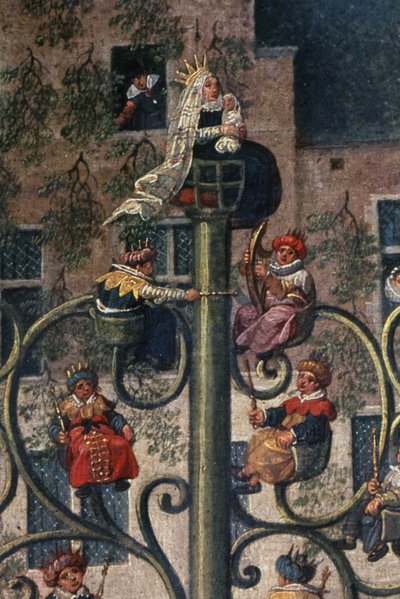 De triomf van aartshertogin Isabella in de Ommegang van Brussel op zondag 31 mei 1615, detail van de wagen van de stam van Jesse, 1615 (detail) door Denys van Alsloot