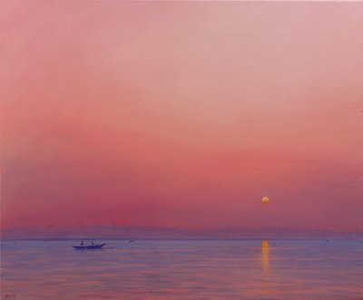 Roze dageraad op de Ganges door Derek Hare