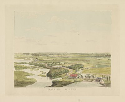 Gezicht op het landschap ten oosten van Nijmegen door Derk Anthony van de Wart