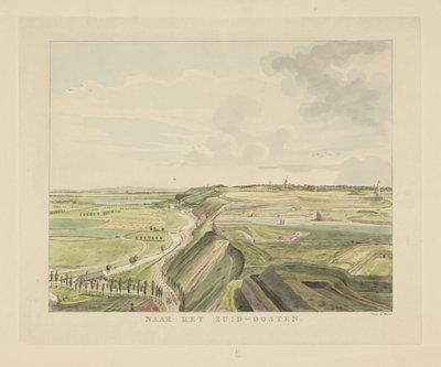 Gezicht op het landschap ten zuidoosten van Nijmegen door Derk Anthony van de Wart
