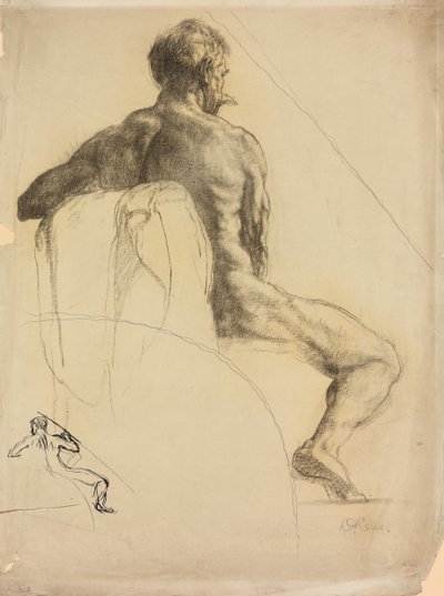 Een studie van een mannelijk figuur door Derwent Lees