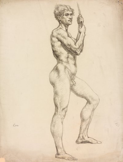 Een studie van een mannelijk figuur door Derwent Lees