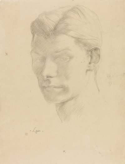 Portret van een man, ca. 1906-08 (potlood op papier) door Derwent Lees