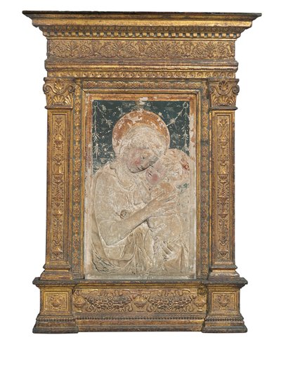 Reliëf van de Maagd en Kind door Desiderio da Settignano (after)