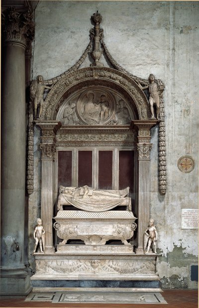 Graf van Carlo Marsuppini (1399-1453), Kanselier van de Florentijnse Republiek door Desiderio da Settignano