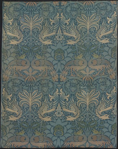 Paneel getiteld Pauw en Draak door Designed by William Morris