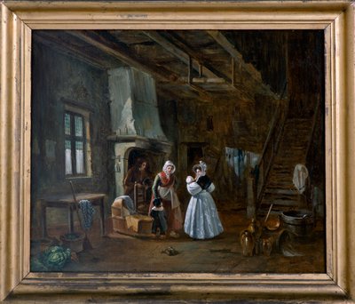 Interieur met figuren door Desire Donny