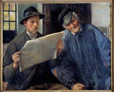 Nieuws lezen de krant door Desire Lubin