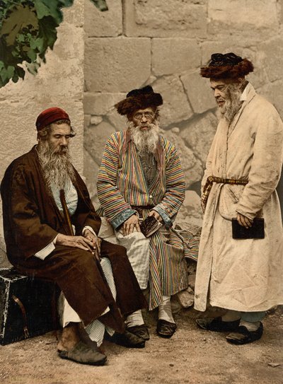 Typen Joden in Jeruzalem, Heilig Land, c.1890-c.1900 door Detroit Photographic Co.