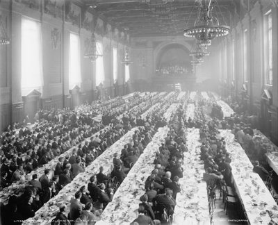 Banket in Alumni Hall [d.w.z. University Commons], Yale College, Connecticut, ca. 1900-06 door Detroit Publishing Co.