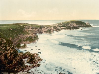 Towan Head, Newquay, Cornwall, Engeland, Fotochrome print, ca. 1900 door Detroit Publishing Co.