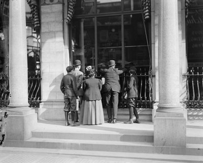 Het bekijken van de Herald persen, Herald Building, New York, N.Y., ca. 1900-10 door Detroit Publishing Co.