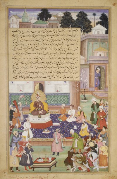 Sultan Bayazid voor Timur, Folio uit een Akbarnama Geschiedenis van Akbar, ca. 1600 door Dharm Das