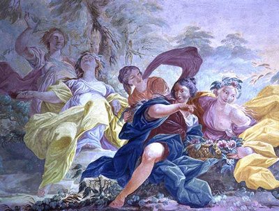 Mythologische scène door Diacinto (attr.) Fabbroni