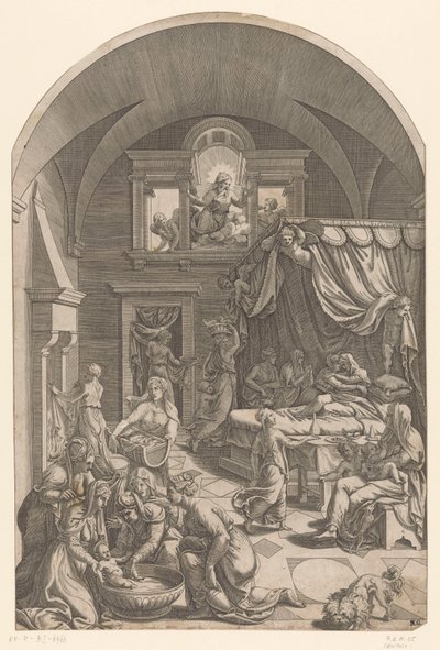 Geboorte van Johannes de Doper door Diana Mantuana (possibly)