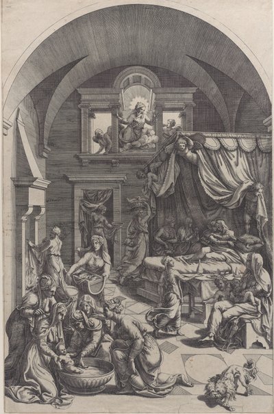 Geboorte van Sint Johannes de Doper, 1555-1588 door Diana Mantuana