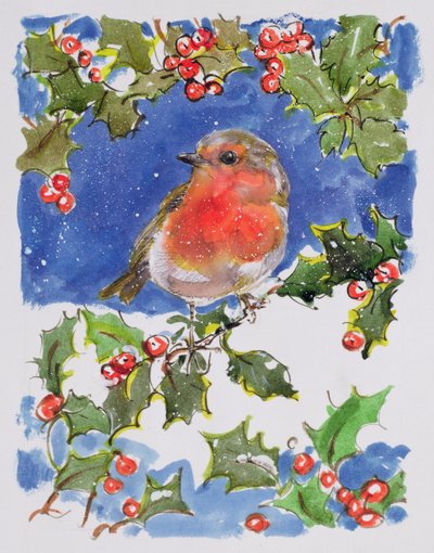 Kerstroodborstje door Diane Matthes