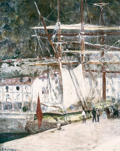 Uitzicht op de haven van San Sebastian (San Sebastian, San Sebastian) in Spanje. Schilderij door Dario de Regoyos (1875-1913) San Sebastian. Gemeentelijk Museum van San Telmo door Diario or Dario de Regoyos y Valdes