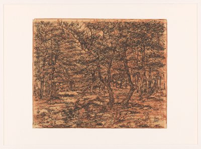 Boslandschap door Dick Ket (signed by artist)