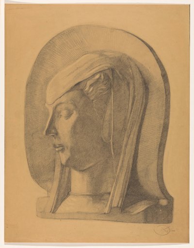 Hoofd van een gesluierde vrouw door Dick Ket (signed by artist)