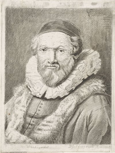 Portret van Johannes Wtenbogaert door Diederik Jan Singendonck