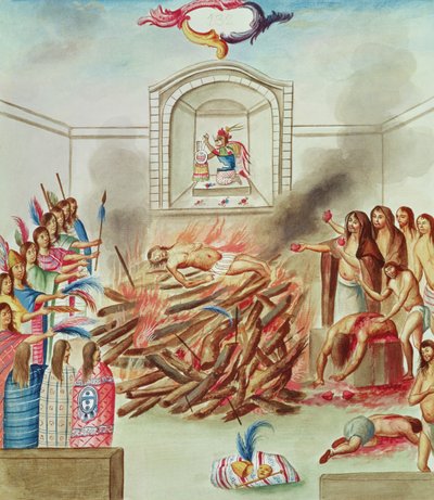 Tome 3 fol.132, een mensenoffer, uit 