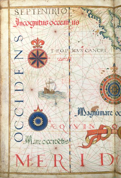 Centraal-Amerika en de Stille Oceaan, detail uit een wereldatlas, 1565 door Diego Homem