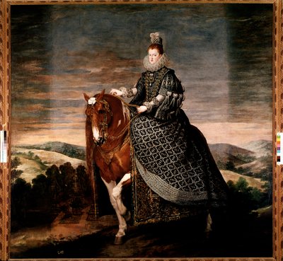Ruiterportret van koningin Margarita van Oostenrijk door Diego Velázquez