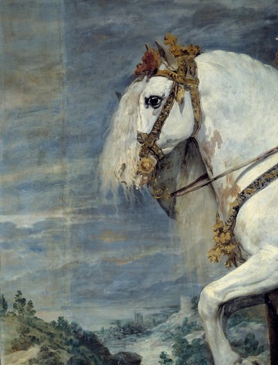 Ruiterportret van Isabella van Frankrijk (detail) door Diego Velázquez