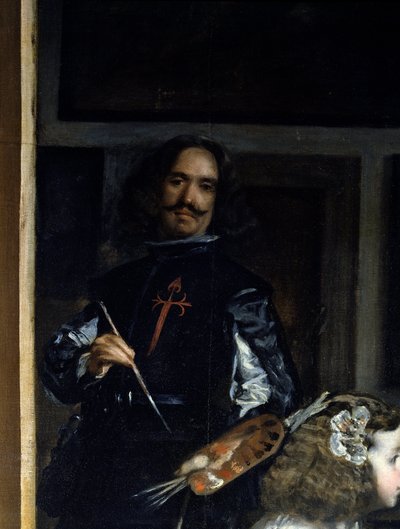 Las Meninas (detail) door Diego Rodriguez de Silva y Velazquez